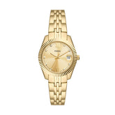 Fossil SCARLETTE Damenuhr Gold Edelstahl 32 mm Quarz 3-Zeiger mit Datum - ES5338
